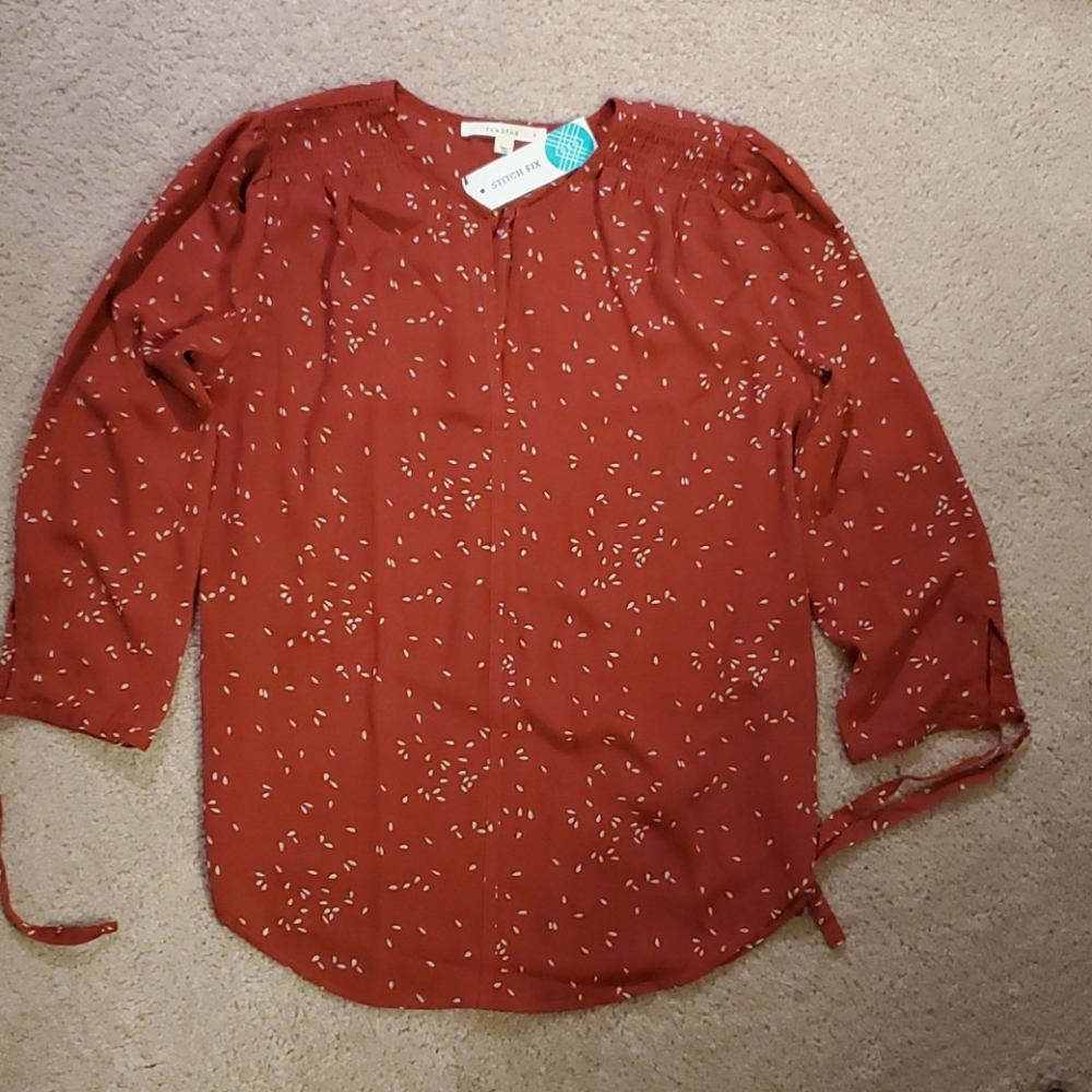 NWT Fun2Fun - Amiga Tie Sleeve Blouse